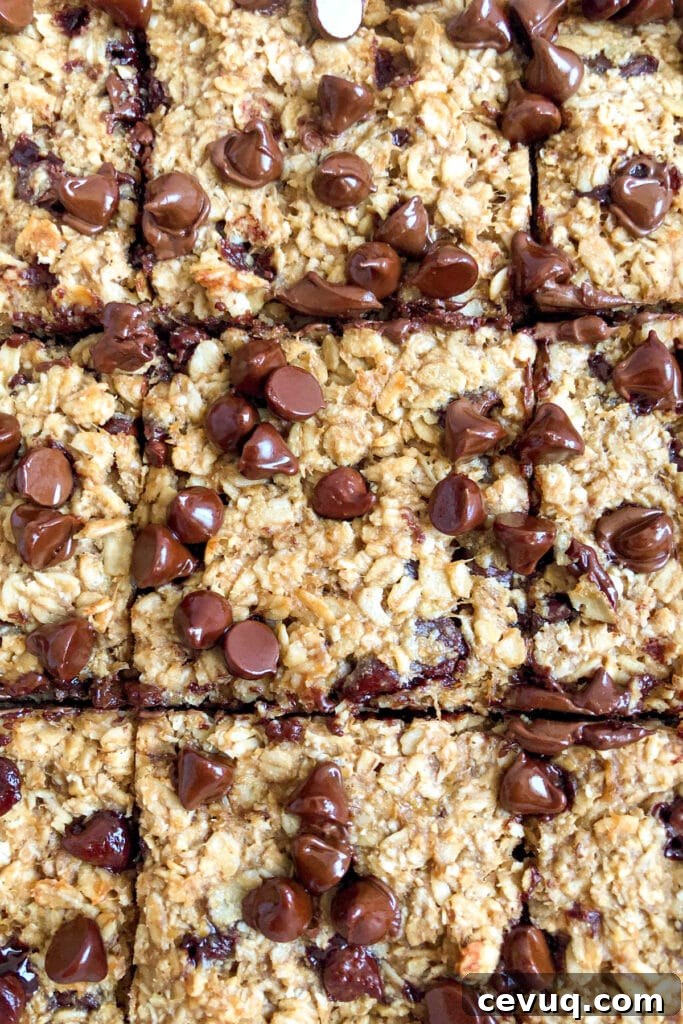 baked oatmeal breakfast bars cooled and sliced