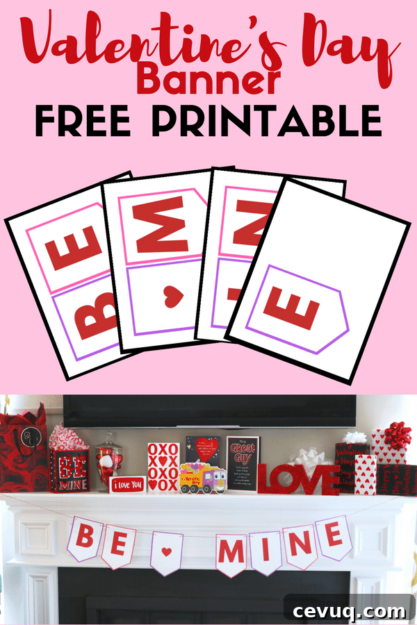 Printable Valentine banner image
