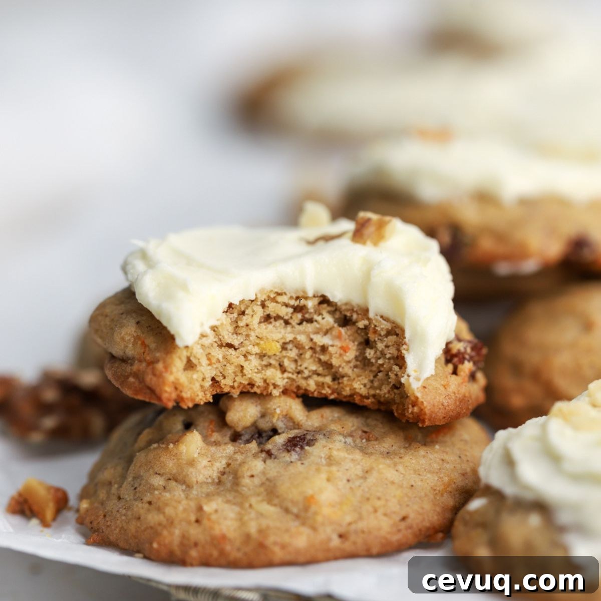 Carrot cake cookies on a tray