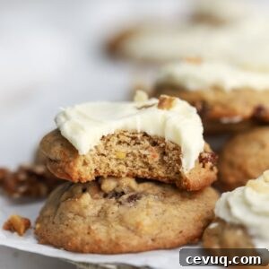 Carrot cake cookie close-up