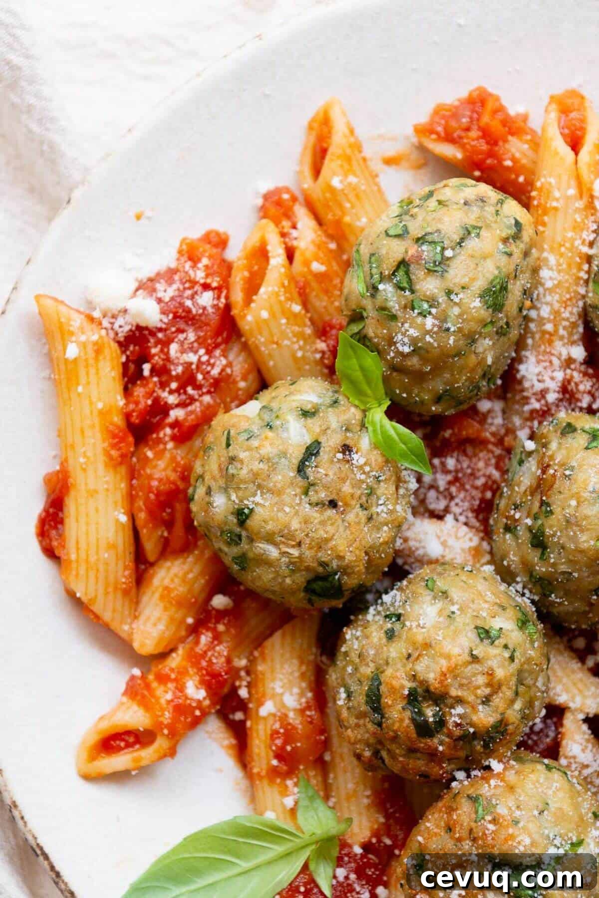 Healthy, juicy, gluten-free air fryer Italian chicken meatballs.