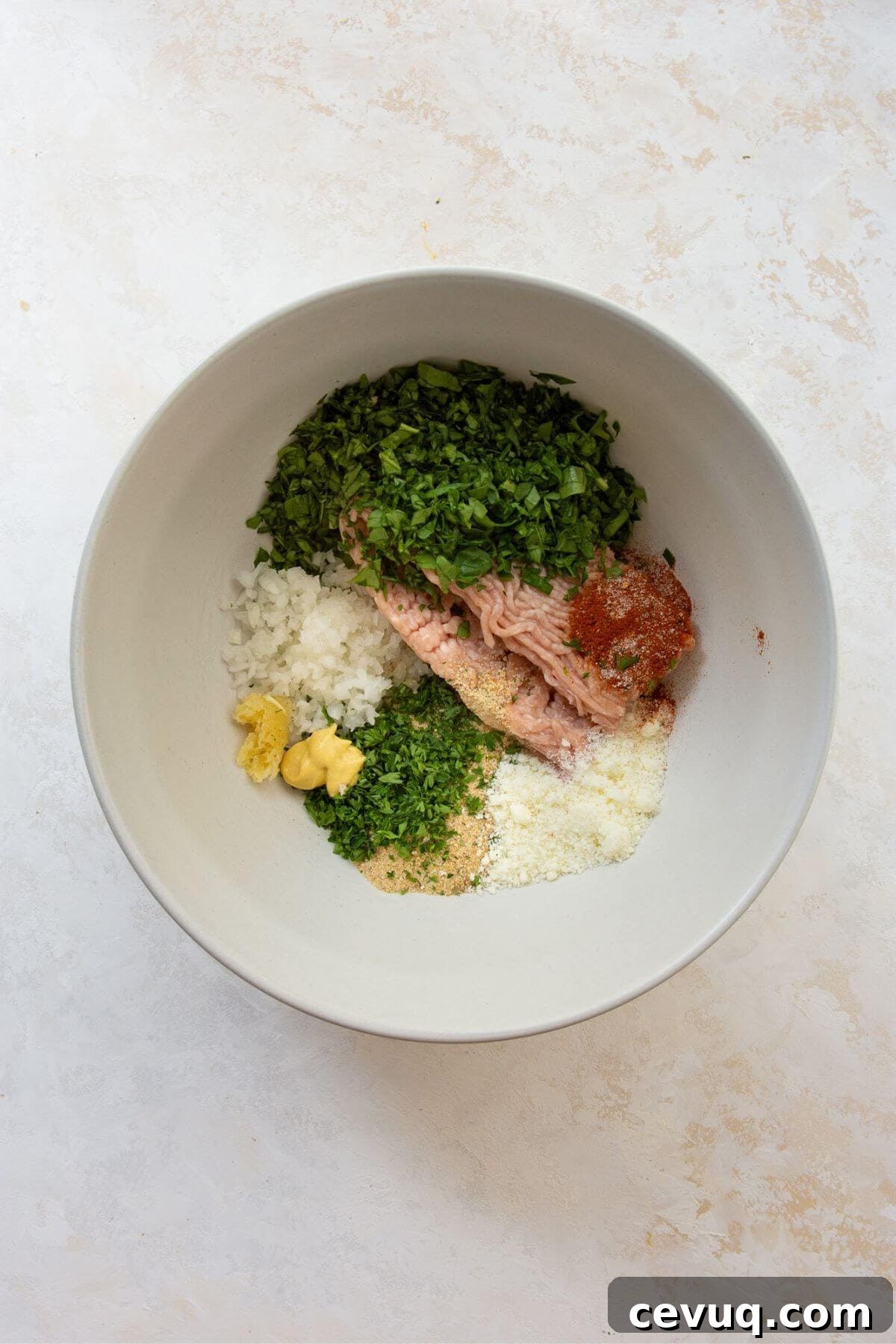 All ingredients in a large mixing bowl.