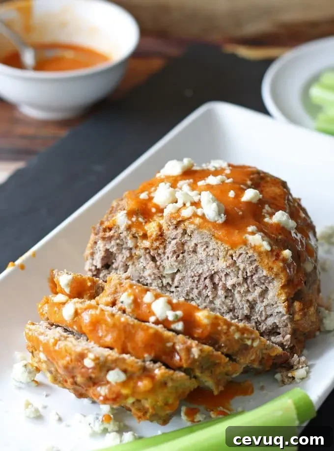 Buffalo Meatloaf www.honeyandbirch.com #dinner #sundaysupper