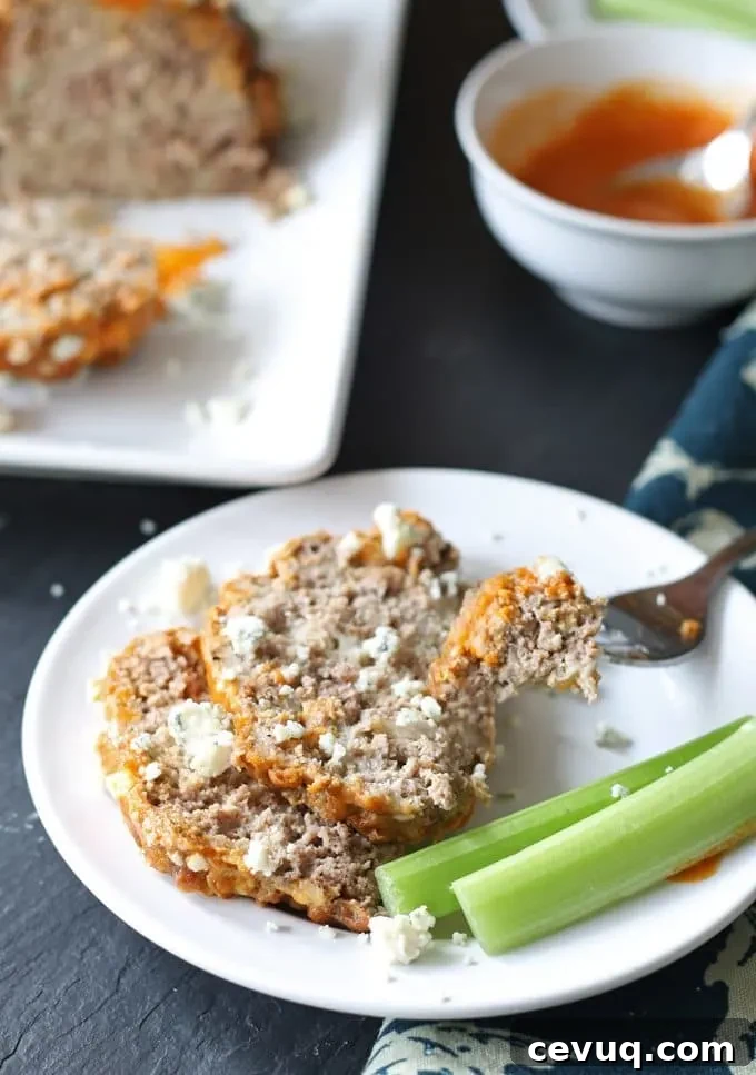 Buffalo Meatloaf www.honeyandbirch.com #dinner #sundaysupper