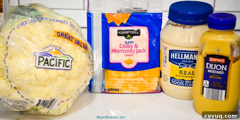 Cheesy Frosted Cauliflower Ingredients