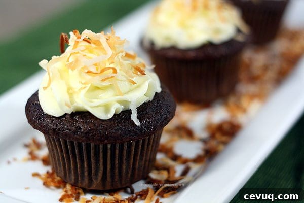 Award Winning Chocolate Coconut Cupcakes | www.chocolatemoosey.com
