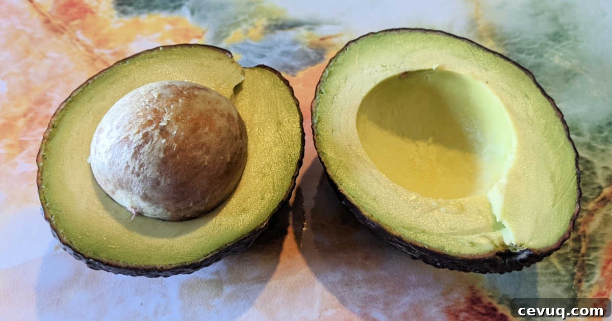 avocado cut in half