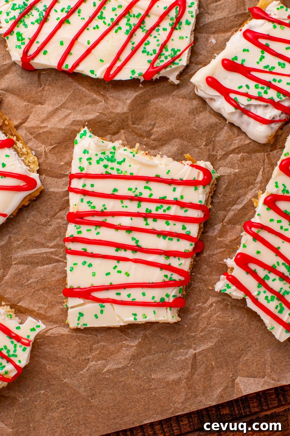 Christmas Tree Crack on parchment paper on table