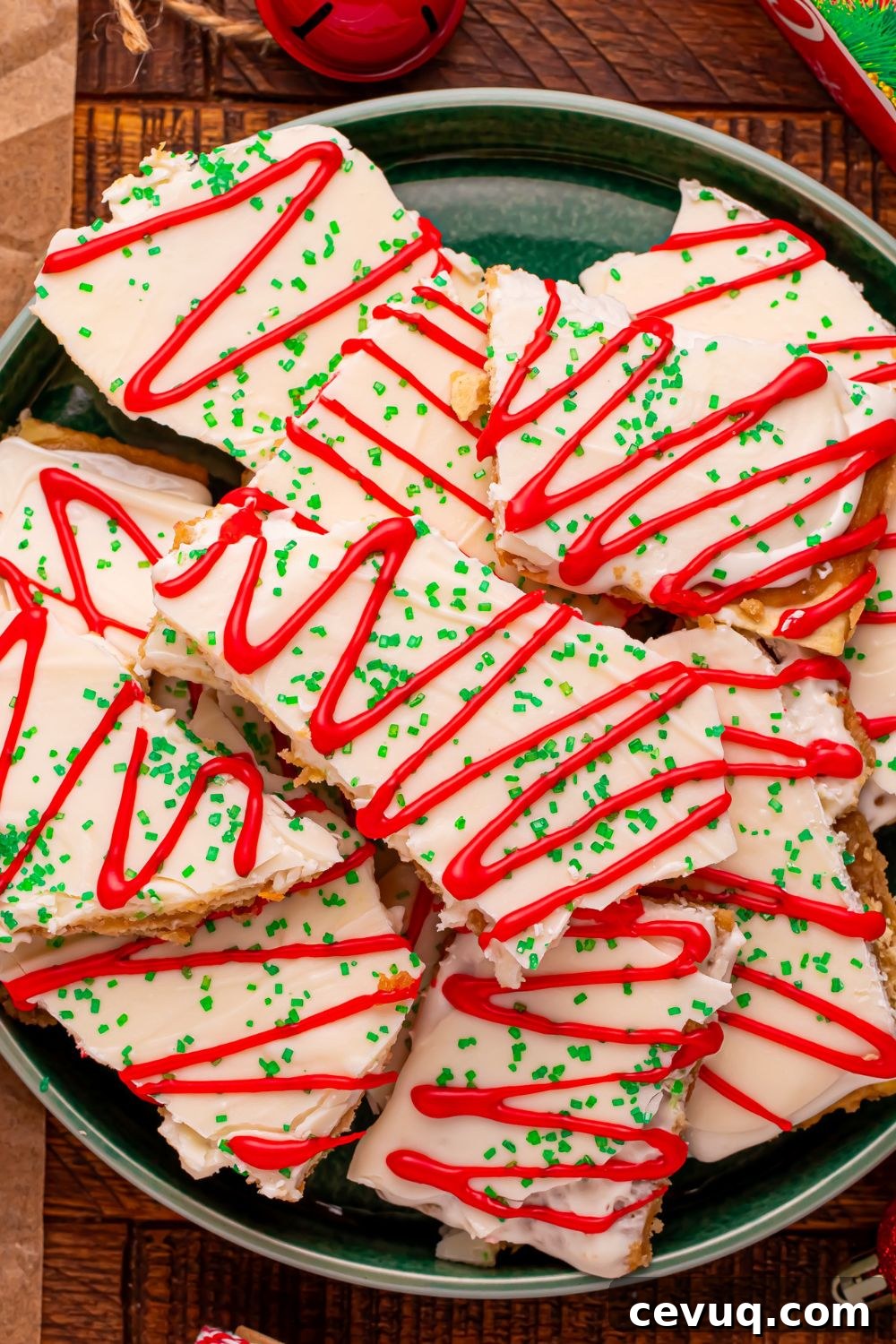 Christmas Tree Crack on a plate stacked on top of each other