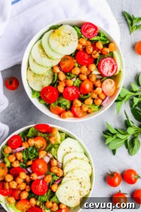 Cirspy Chickpea Greek Salad